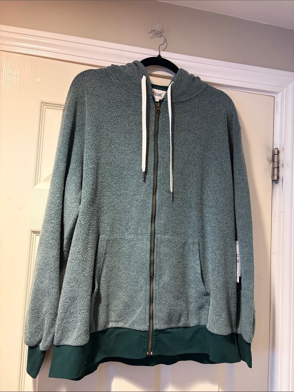Feat Blanket Blend Cozy Zip-Up Hooded Sweatshirt in Rainforest L